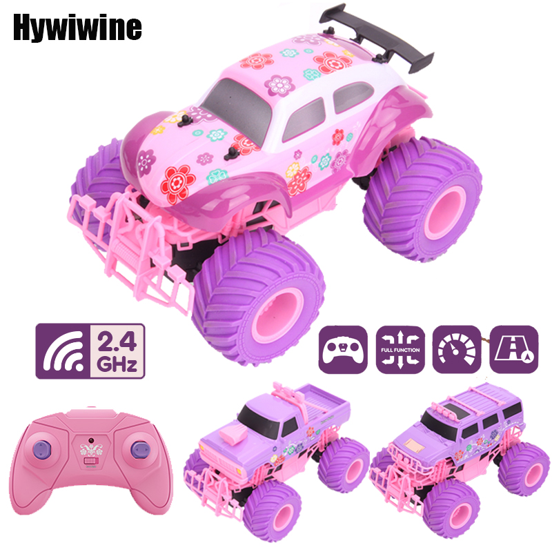 Drone Racing Receiver - สีชมพู RC รถไดรฟ์ไฟฟ้า Off-Road ล้อใหญ่ความเร็วสูงสีม่วง 2.4G