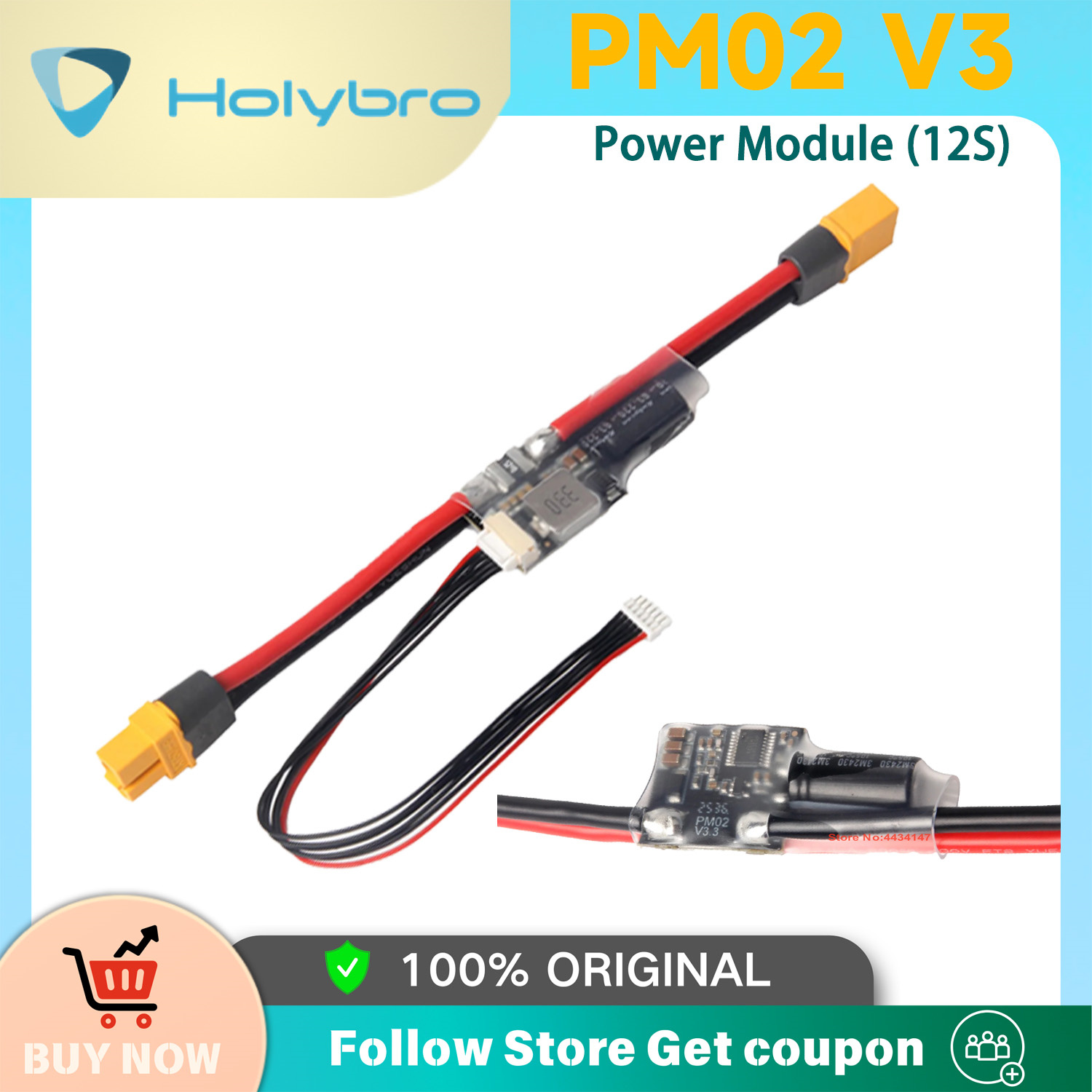 Drone Racing Flight Controller - โมดูลจ่ายไฟ Holybro PM02D 2S-12S PX4 Ardupilot