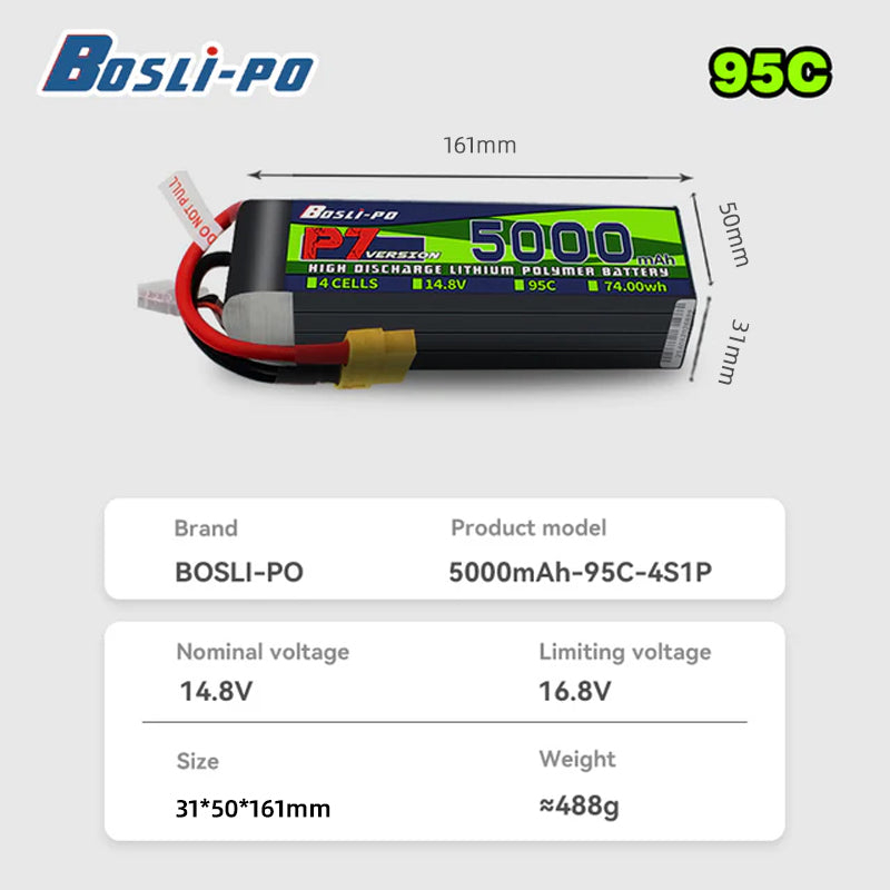 แบตเตอรี่ Boslipo P7 รุ่น 5000 - Drone Racing Battery บทวิจารณ์และราคา
